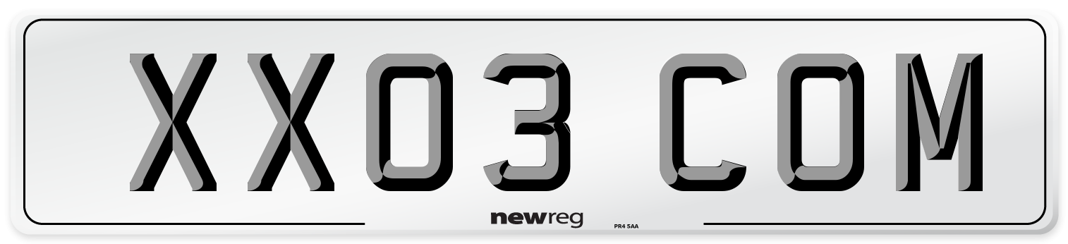 XX03 COM Number Plate from New Reg